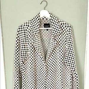 Brand new Open front Cardigan Sweater Coat w/black and white mini check.